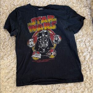 Vintage Star Wars Black Short-Sleeve Tee with Red & Yellow Graphic